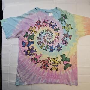 Thrashed VTG Grateful Dead Shirt Mens L Tie Dye Dancing Bears Psychedelic 90s